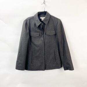 J. Crew Medium Womens Dark Gray Wool Blend Zipper Front Coat